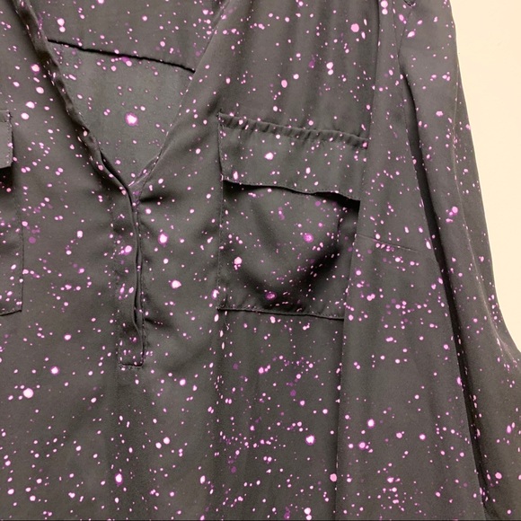 Torrid Black Galaxy Georgette Pullover Blouse - Picture 3 of 11